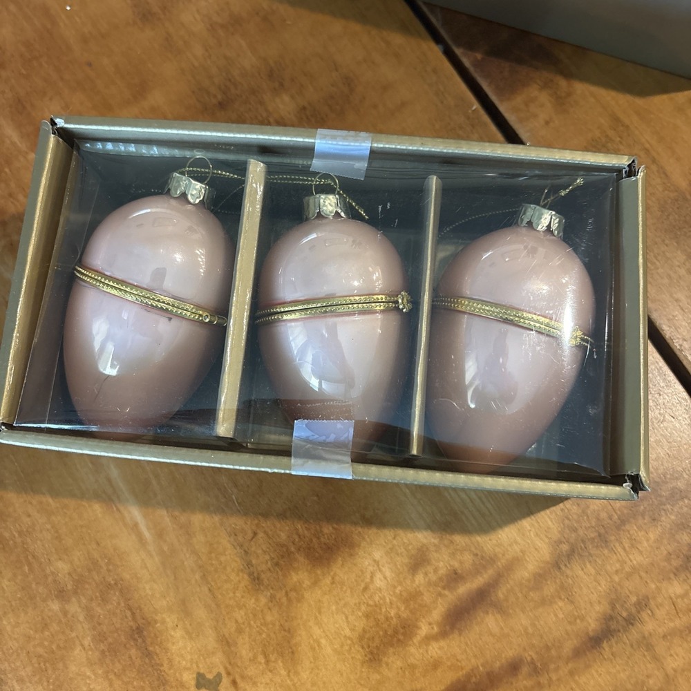 Regency 4 Inch Glass Faberge Egg Spring Easter Ornaments Home Decoration Pink